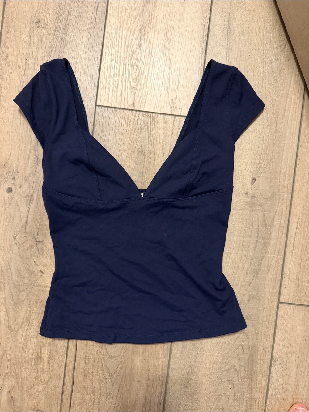Free People Deep V Navy Blue Tank